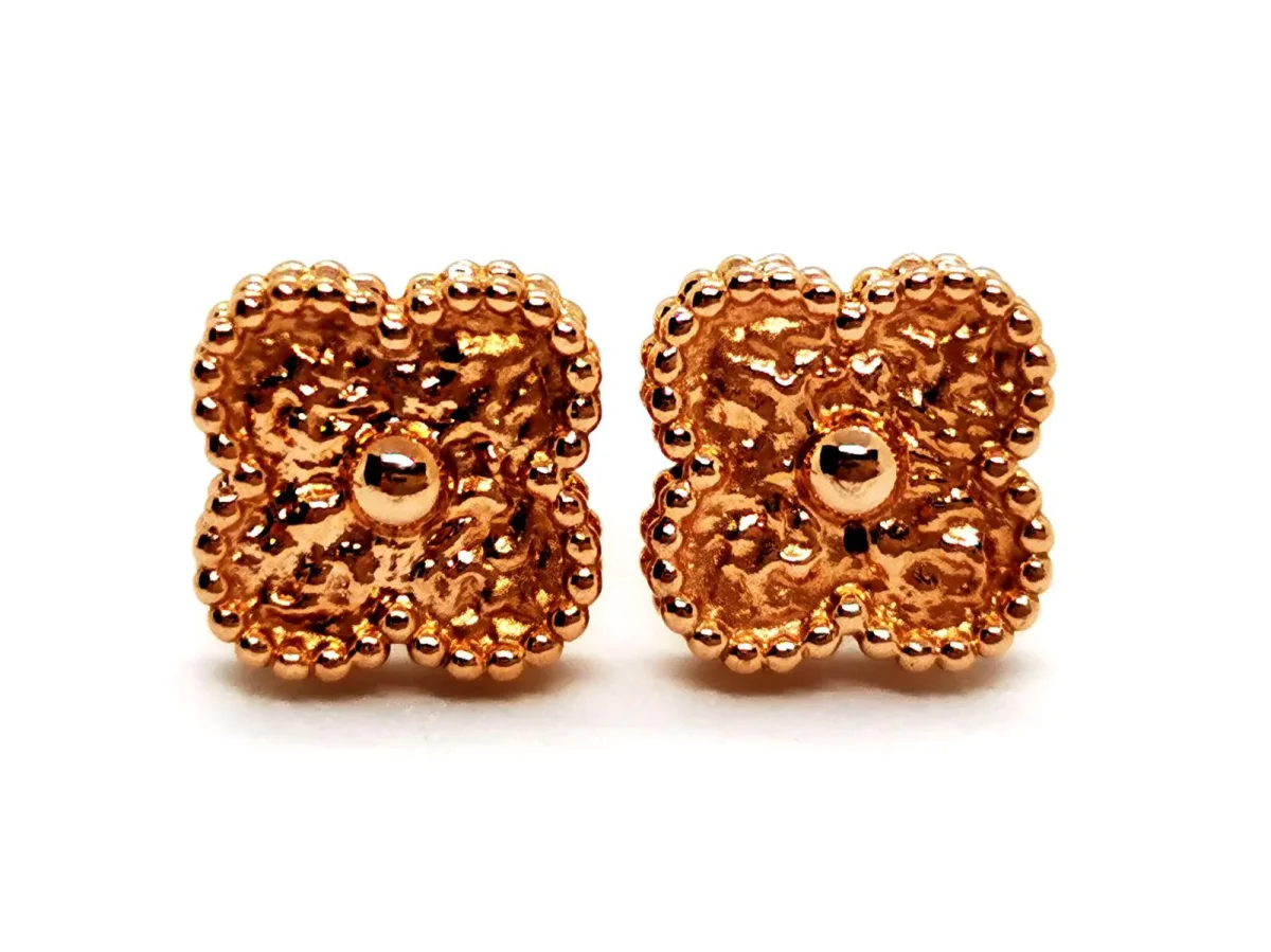 Van cleef & arpels Boucles d'oreilles Puces Sweet alhambra Or rose – Image 2