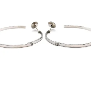 Dinh van Boucles d'oreilles Créoles Double sens Or blanc Diamant