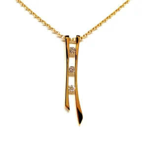 Collier Chaîne + pendentif Or jaune Diamant