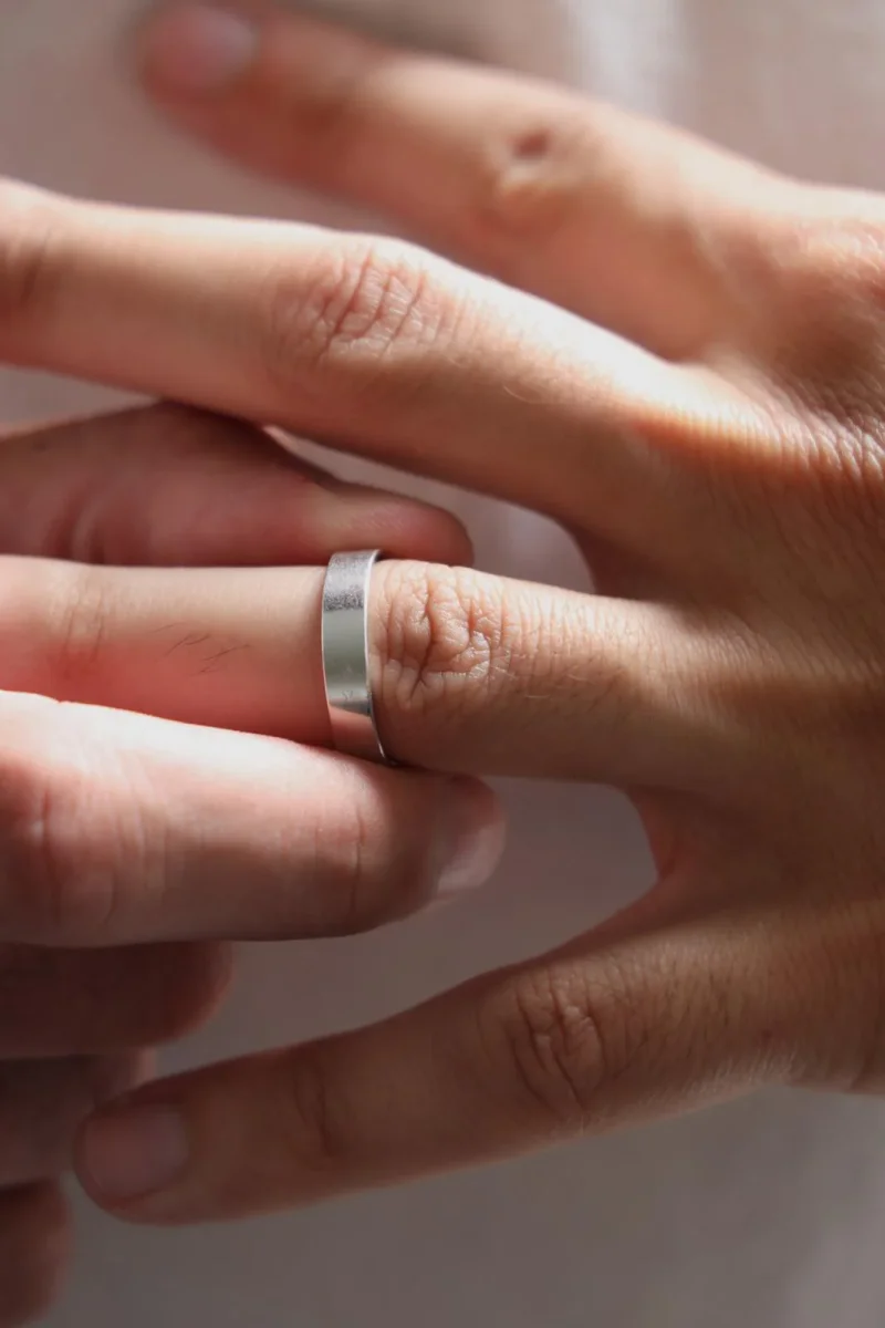 Bague Alliance Or blanc – Image 3