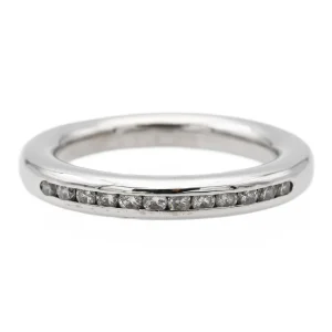 Bague Demi alliance Or blanc Diamant