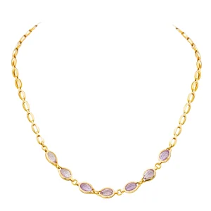 Collier Ras de cou Or jaune Améthyste