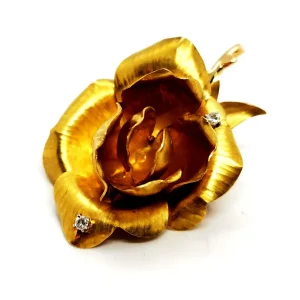 Broche Vintage Or jaune Diamant