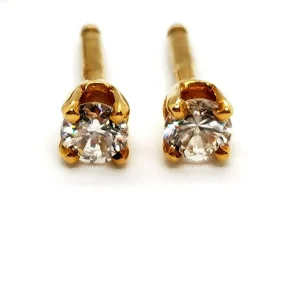 Boucles d'oreilles Puces Or jaune Diamant