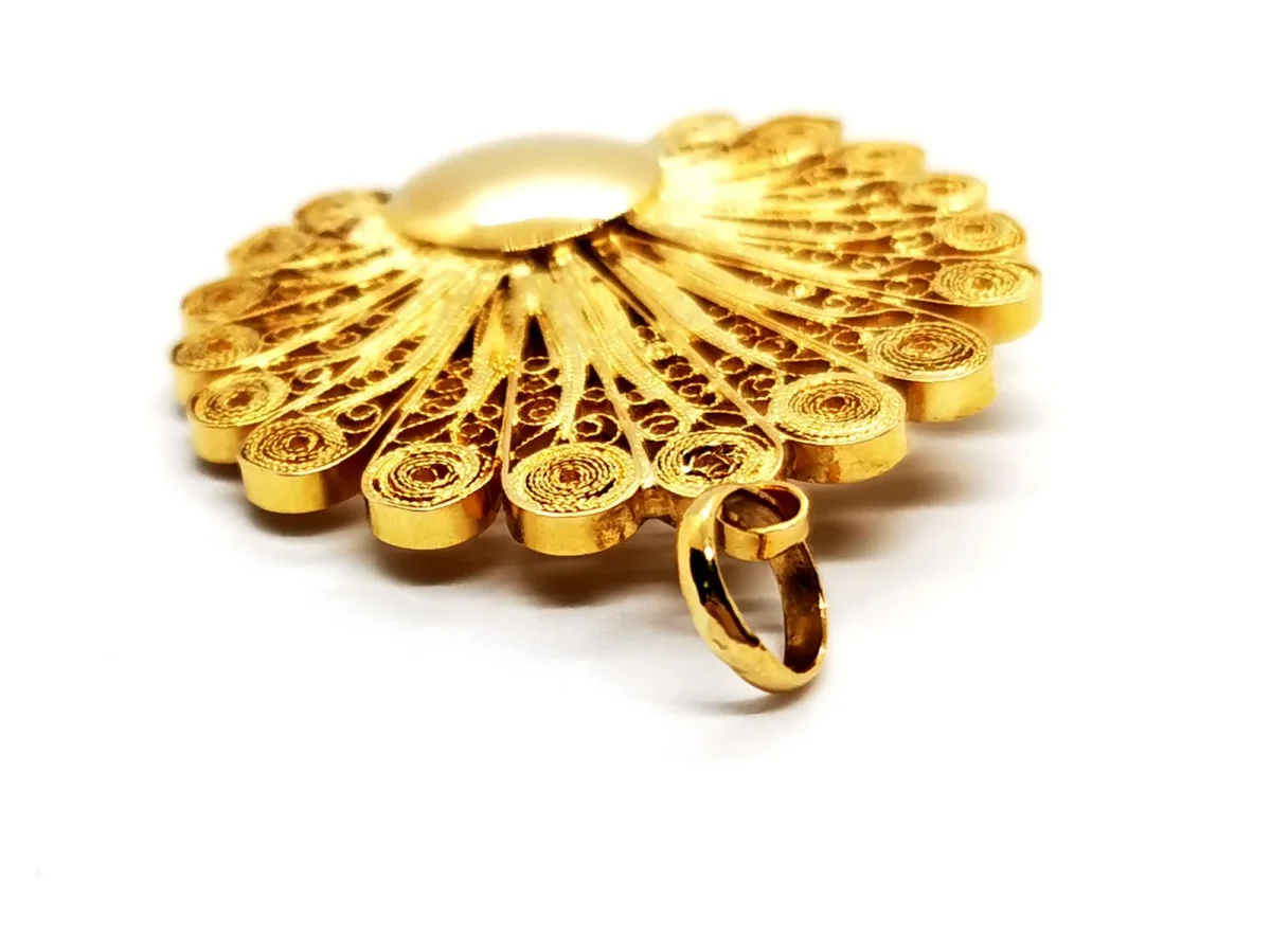 Pendentif Paon Or jaune Diamant – Image 9