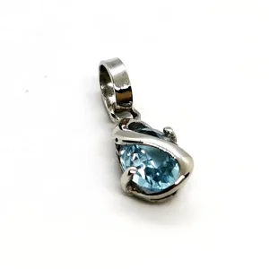 Pendentif Or blanc Topaze