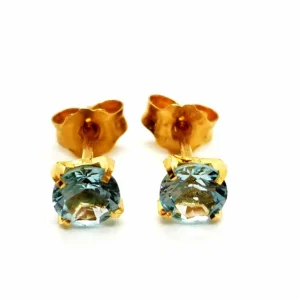 Boucles d'oreilles Puces Or jaune Topaze