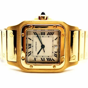 Cartier Montre Santos Or jaune Saphir