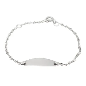 Bracelet Gourmette Or blanc