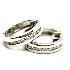 Boucles d'oreilles Créoles Or blanc Diamant