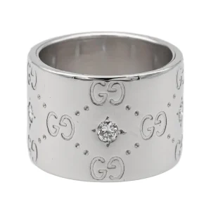 Gucci Bague Icon Or blanc Diamant