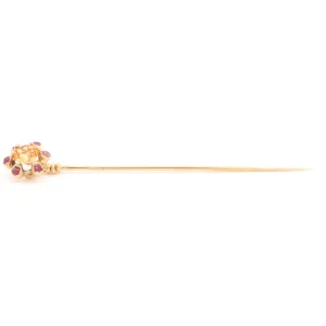 Accessoire Epingle Or jaune Citrine, Rubis