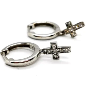 Boucles d'oreilles Créoles Or blanc Diamant