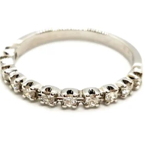 Bague Demi alliance Or blanc Diamant