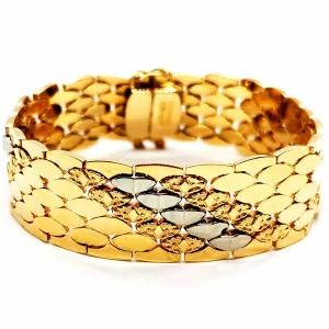 Bracelet Manchette Or jaune, Or blanc