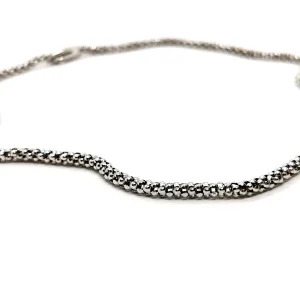 Chimento Collier Maille pop corn  Or blanc