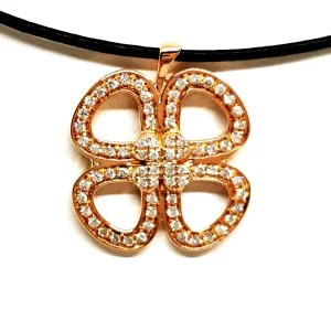 Pendentif Fleur Or rose Diamant