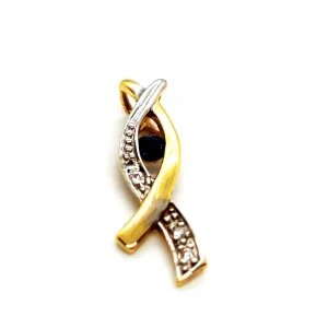 Pendentif Or jaune, Or blanc Saphir, Diamant