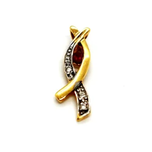 Pendentif Pendentif Or jaune, Or blanc Rubis, Diamant