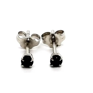 Boucles d'oreilles Puces Or blanc Saphir