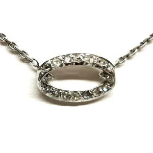 Collier Chaîne + pendentif Or blanc Diamant