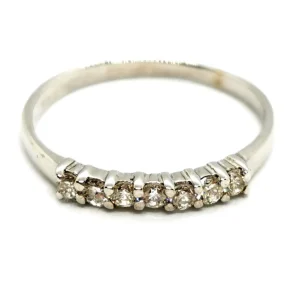 Bague Demi alliance Or blanc Diamant