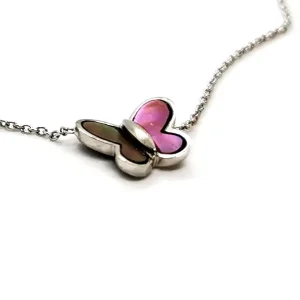 Morganne bello Collier Papillon Or blanc Nacre