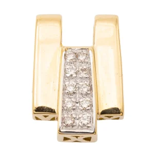 Pendentif Or jaune, Or blanc Diamant