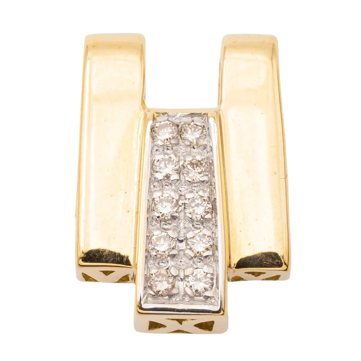 Pendentif Or jaune, Or blanc Diamant