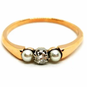 Bague Or rose Diamant, Perle