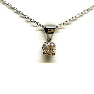 Collier Chaîne + pendentif Or blanc Diamant