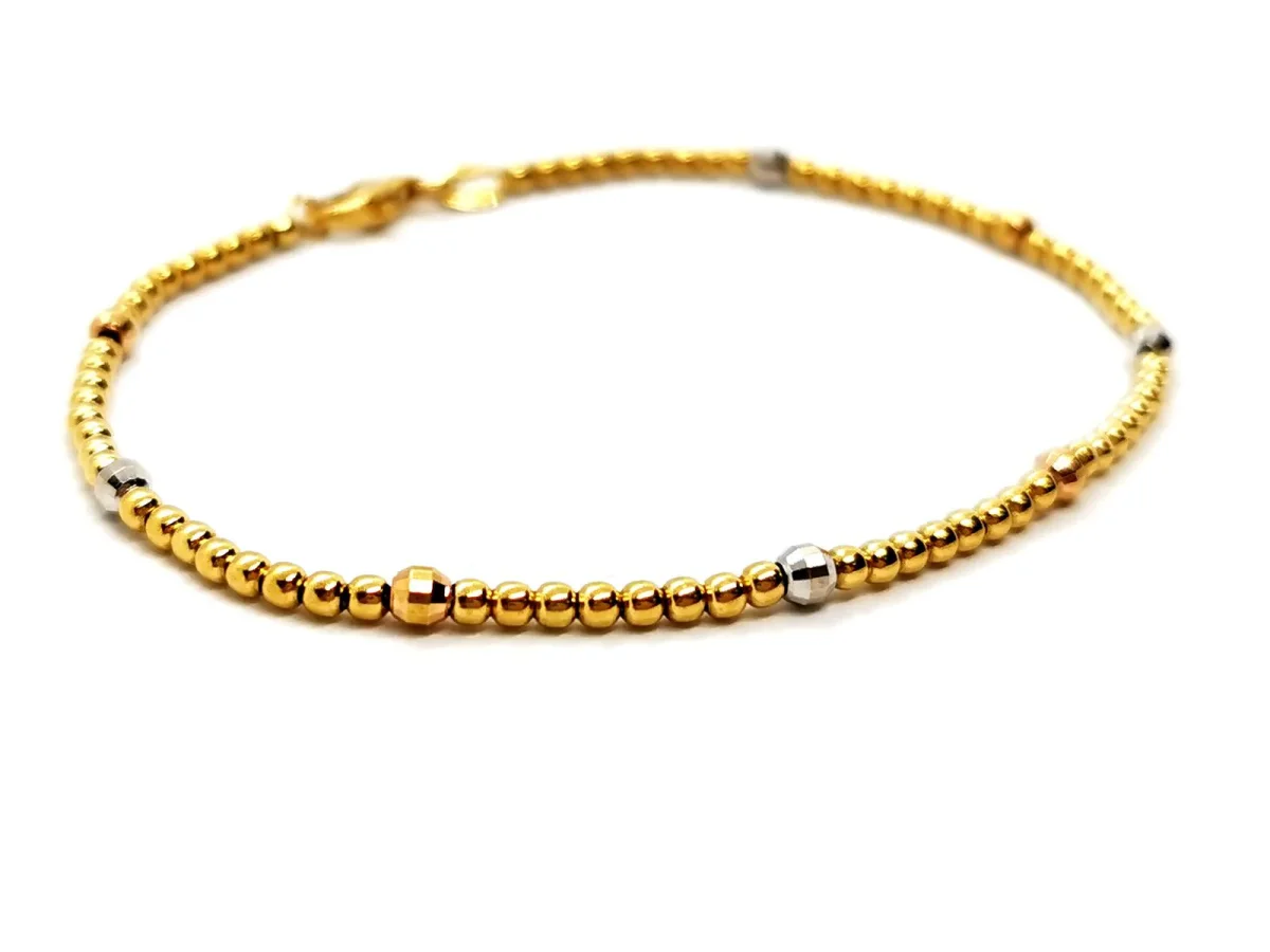 Bracelet Boules Or jaune, Or rose, Or blanc
