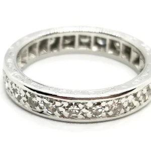 Bague Alliance Or blanc, Platine Diamant