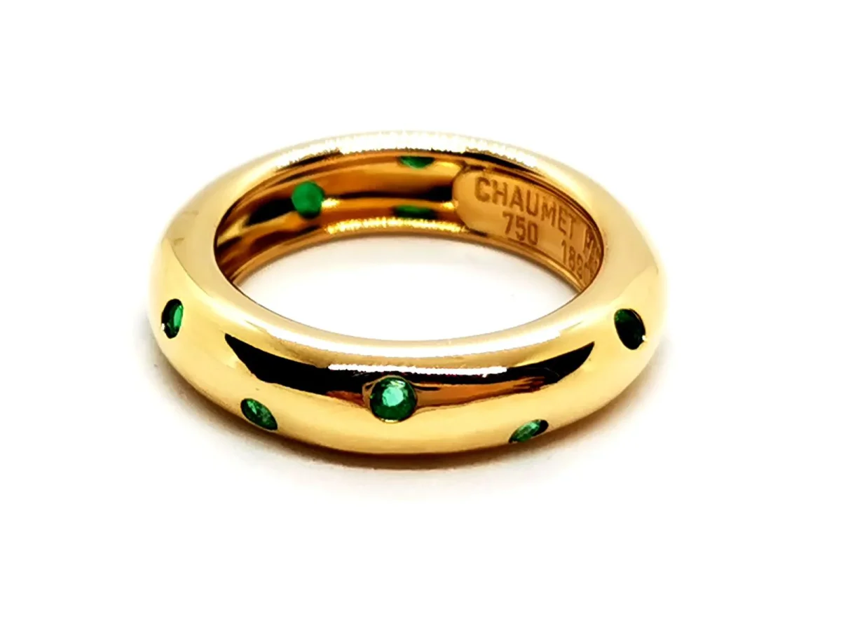 Chaumet Bague Jonc Constellation Or jaune Emeraude – Image 2