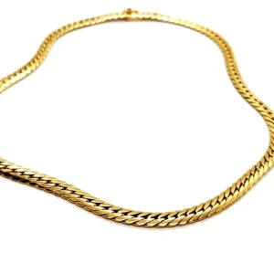 Caplain saint andré Collier Maille anglaise Or jaune Saphir