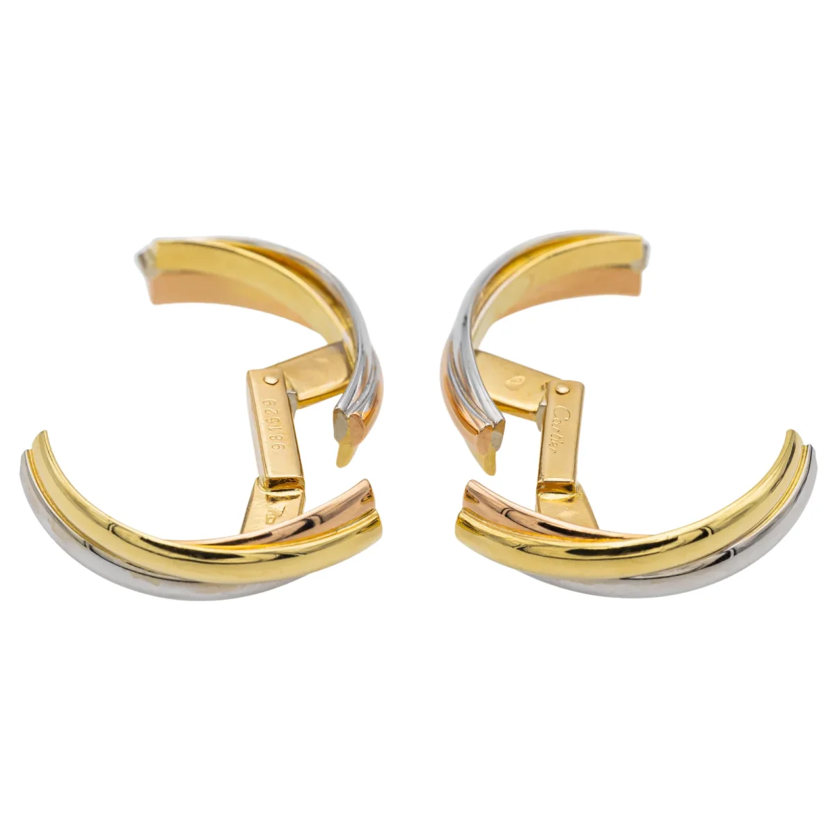 Cartier Boutons de manchette Trinity Or blanc, Or jaune, Or rose – Image 5