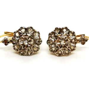 Boucles d'oreilles Art déco Or jaune, Or blanc Diamant