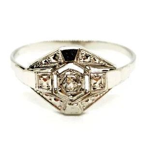 Bague Art déco Or blanc Diamant