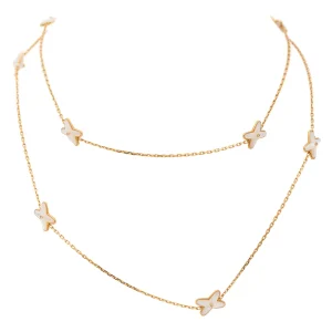 Chaumet Collier Sautoir Jeux de liens Or rose, Nacre Diamant