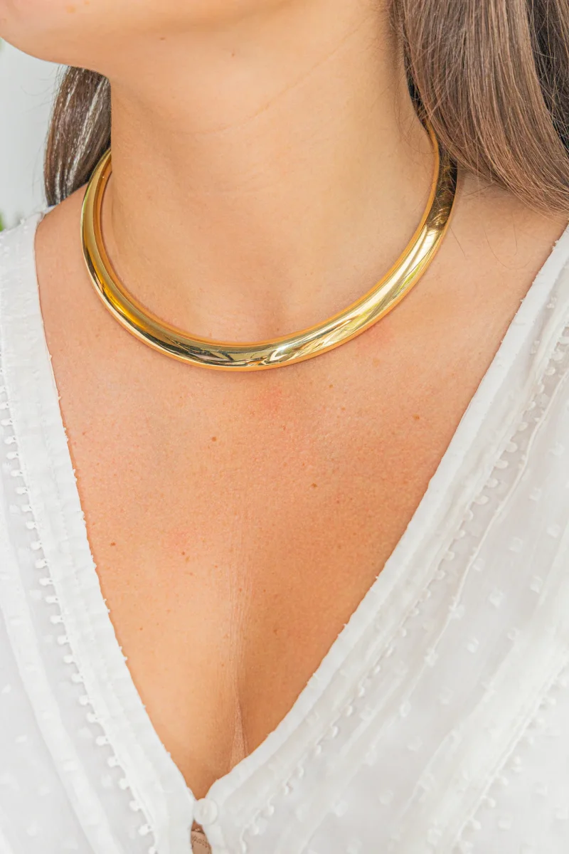 Collier Ras de cou Or jaune Saphir – Image 3