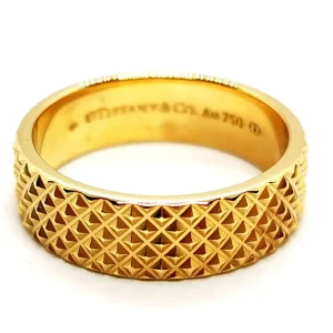Tiffany & co Bague Alliance Pointe de diamant Or jaune