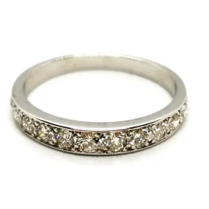 Bague Demi alliance Platine Diamant