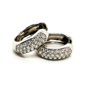 Boucles d'oreilles Créoles Or blanc Diamant