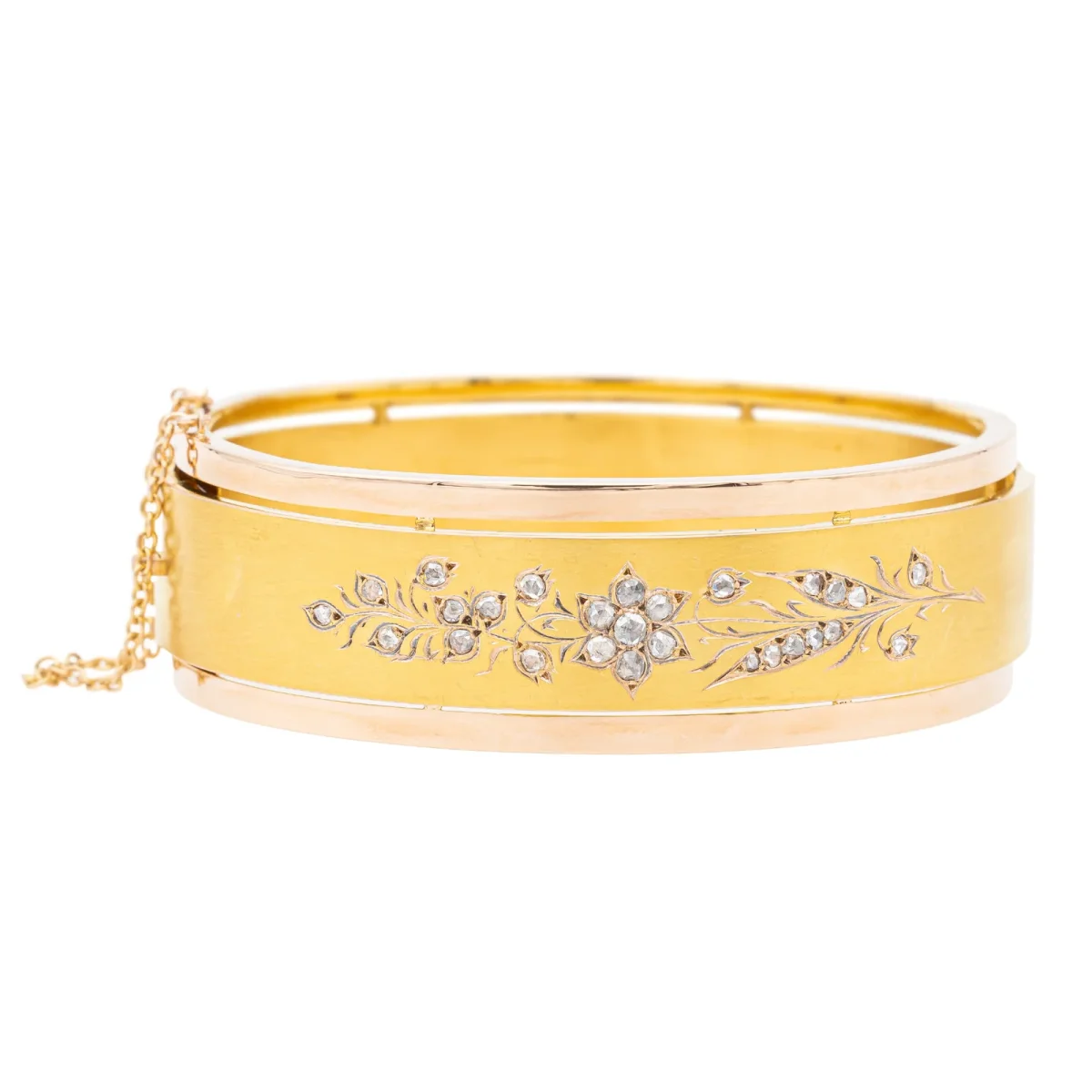 Bracelet Manchette Or jaune, Or rose Diamant – Image 2