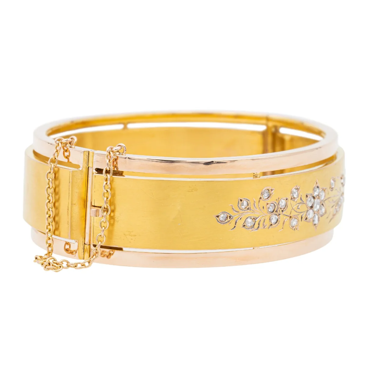 Bracelet Manchette Or jaune, Or rose Diamant – Image 4