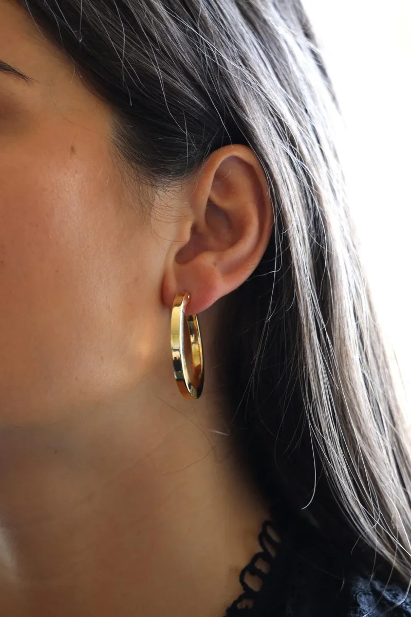 Boucles d'oreilles Créoles Or jaune – Image 3