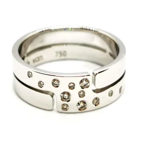 Dinh van Bague Seventies Or blanc Diamant