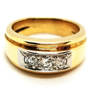 Bague Art déco Or jaune, Or blanc Diamant