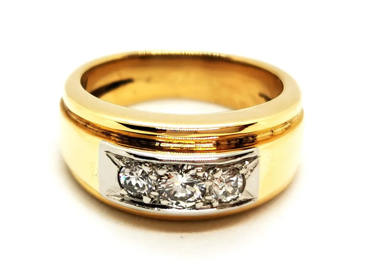 Bague Art déco Or jaune, Or blanc Diamant