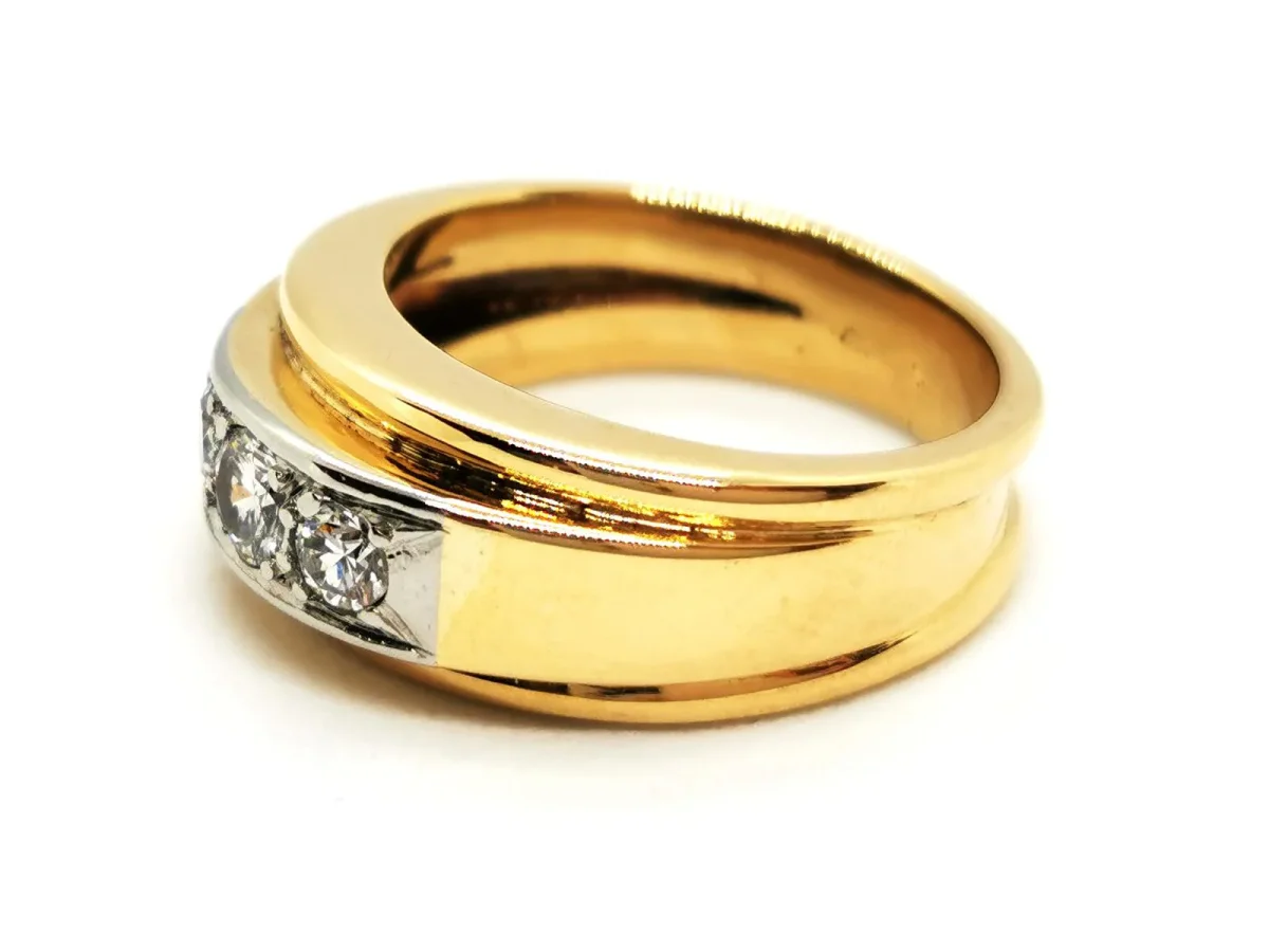 Bague Art déco Or jaune, Or blanc Diamant – Image 5